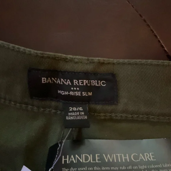 (Lori) Banana Republic Olive High-Rise Slim Pants - Picture 7 of 9